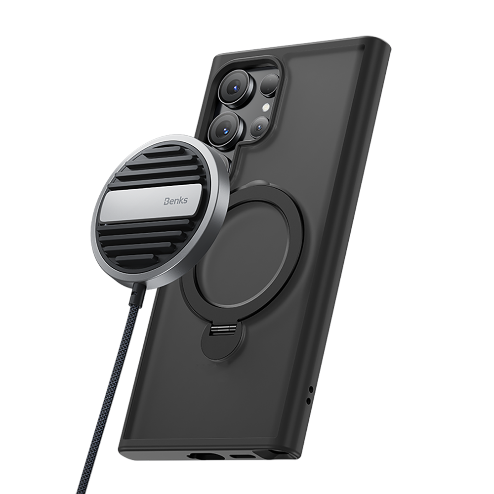 Benks Standlı Mist Protective Galaxy S24 Ultra M-safe Şarj Özellikli Telefon Kılıfı Benks Standlı Mist Protective Galaxy S24 Ultra M-safe Şarj Özellikli Telefon Kılıfı